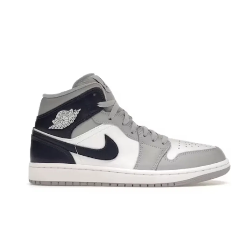 POP Jordan 1 Mid Wolf Grey Midnight Navy, BQ6472-110