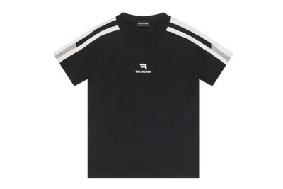 Balenciaga Sporty B Shrunk Tee Black/Grey/White 01