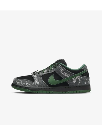 PKGoden  SB Dunk Low Pro x There Anthracite and Gorge Green, HF7743-001 01
