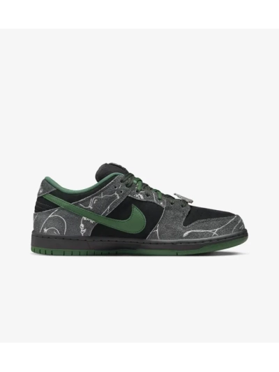 PKGoden  SB Dunk Low Pro x There Anthracite and Gorge Green, HF7743-001 02