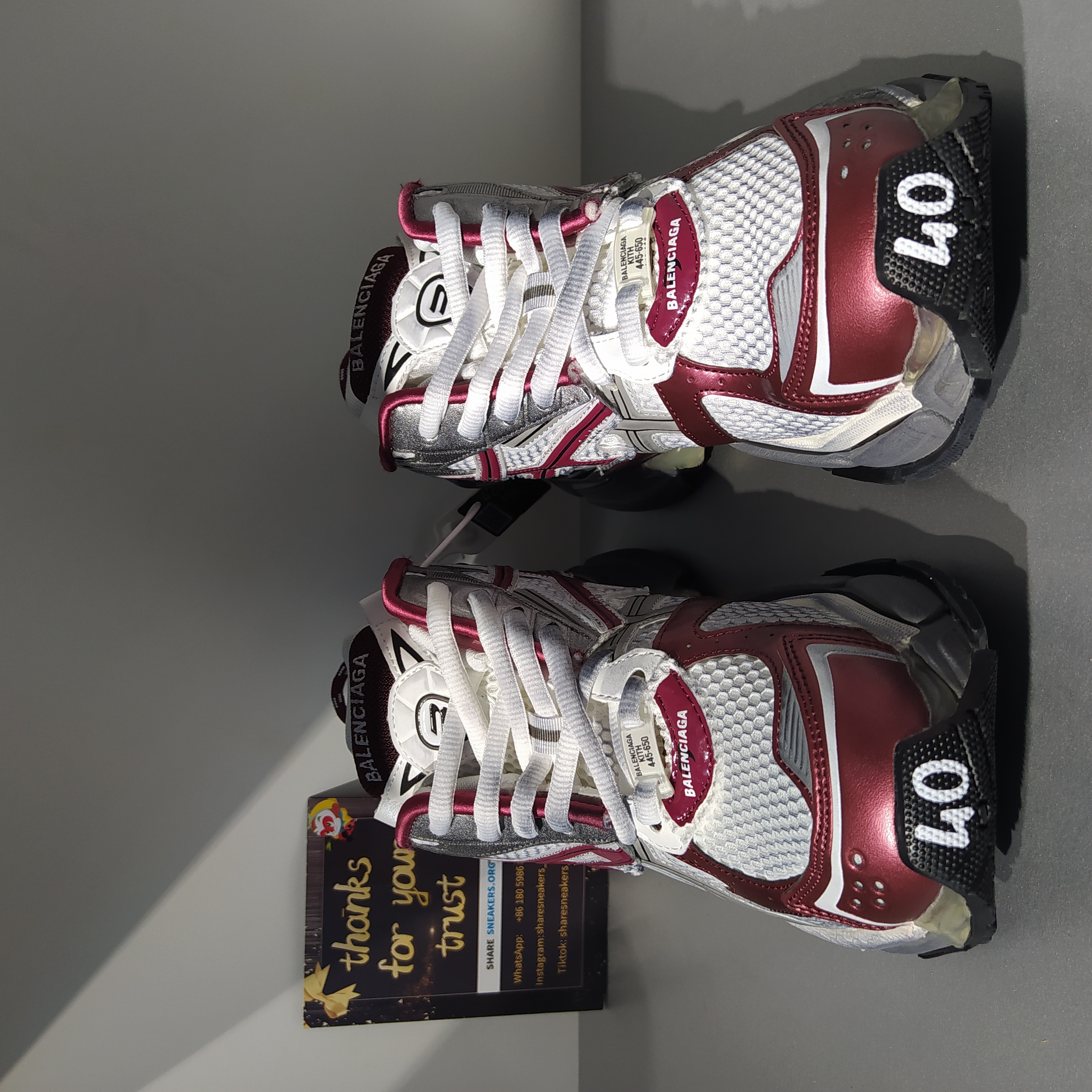 PKGoden  Balenciaga Runner Sneaker 'White Burgundy'