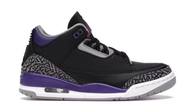 POP  Jordan 3 Retro Black Court Purple, CT8532-050