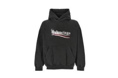 Balenciaga Logo Hoodie Black, 767877TQVI71569 01