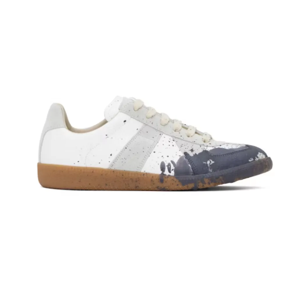 PKGoden  Maison Margiela Paint Replica German Army Trainer (GAT) White Pewter