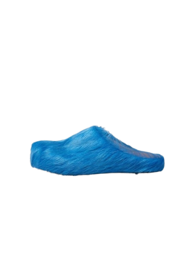 PKGoden Blue long-hair calfskin Fussbett sabot Marni Slides 01