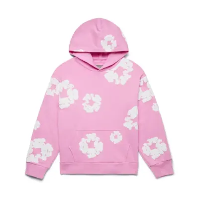 Denim Tears The Cotton Wreath Pullover Pink Hoodie 01