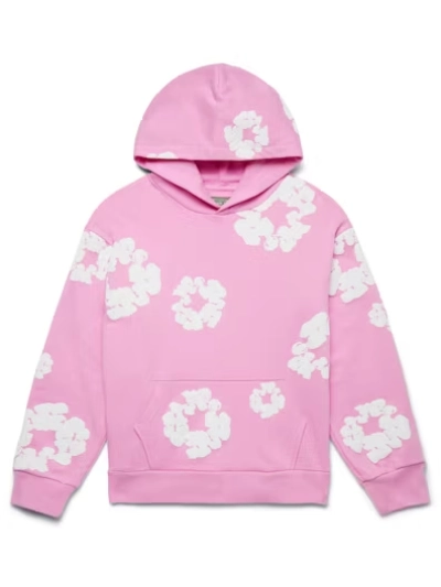 Denim Tears The Cotton Wreath Pullover Pink Hoodie 01