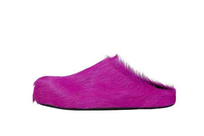 PKGoden Fuchsia long-hair calfskin Fussbett sabot Marni Slides 01