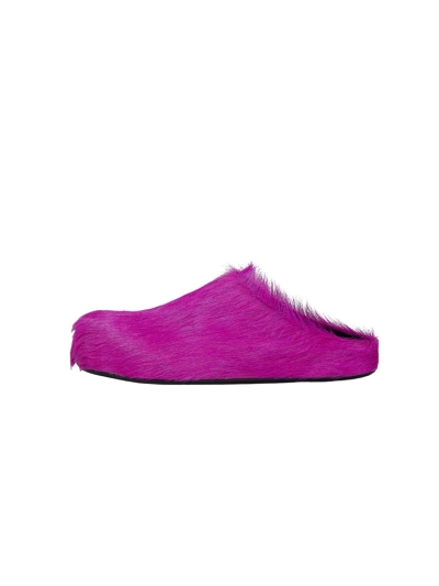 PKGoden Fuchsia long-hair calfskin Fussbett sabot Marni Slides 01