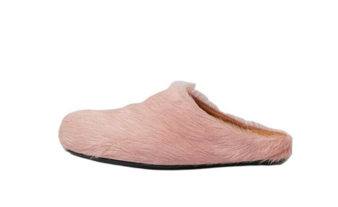 PKGoden Pink long hair calfskin Fussbett sabot Marni Slides