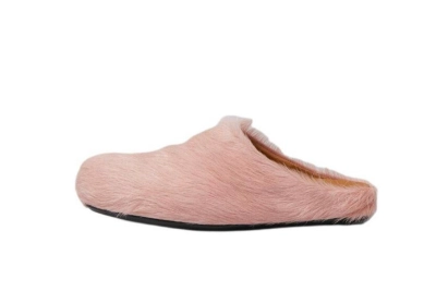 PKGoden Pink long hair calfskin Fussbett sabot Marni Slides 01