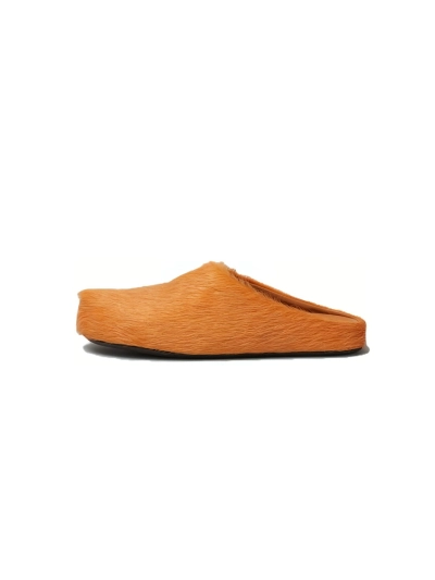 PKGoden Yellow long-hair calfskin Fussbett sabot Marni Slides 01
