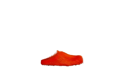 PKGoden Orange long hair calfskin Fussbett sabot Marni Slides 01