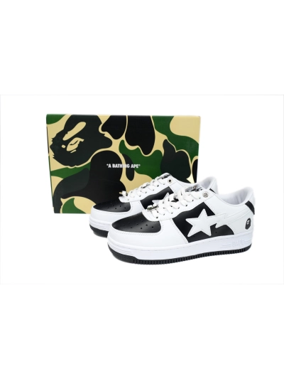POP A Bathing Ape Bape Sta Low Black And White, OZXSH W291 328 02