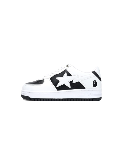 POP A Bathing Ape Bape Sta Low Black And White, OZXSH W291 328 01