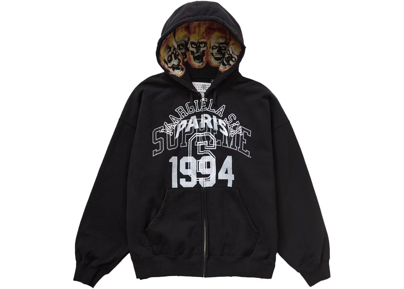 Supreme MM6 Maison Margiela Zip Up hoodie Sweatshirt Black