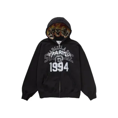 Supreme MM6 Maison Margiela Zip Up hoodie Sweatshirt Black 01