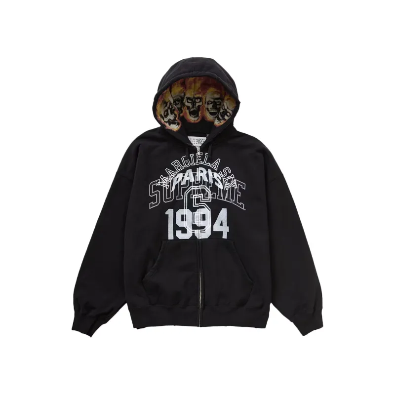 Supreme MM6 Maison Margiela Zip Up hoodie Sweatshirt Black