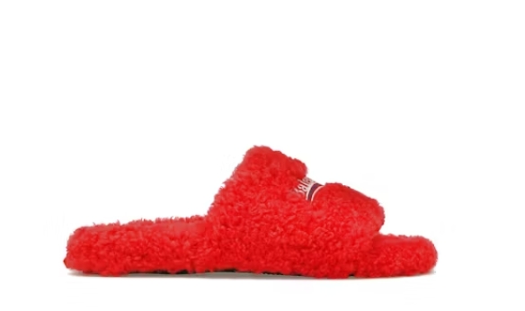 Balenciaga Furry Slide Red White Reps
