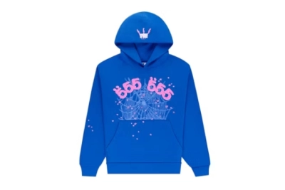 Sp5der Angel Number Hoodie Blue 01