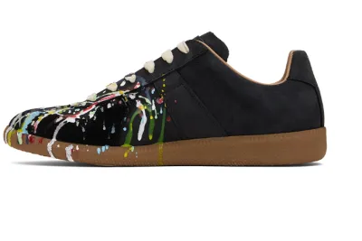 PKGoden Maison Margiela Black Paint Replica Sneakers  01