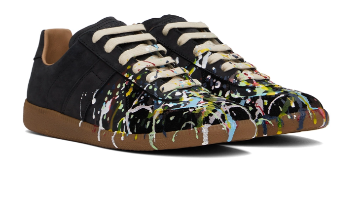 PKGoden Maison Margiela Black Paint Replica Sneakers 