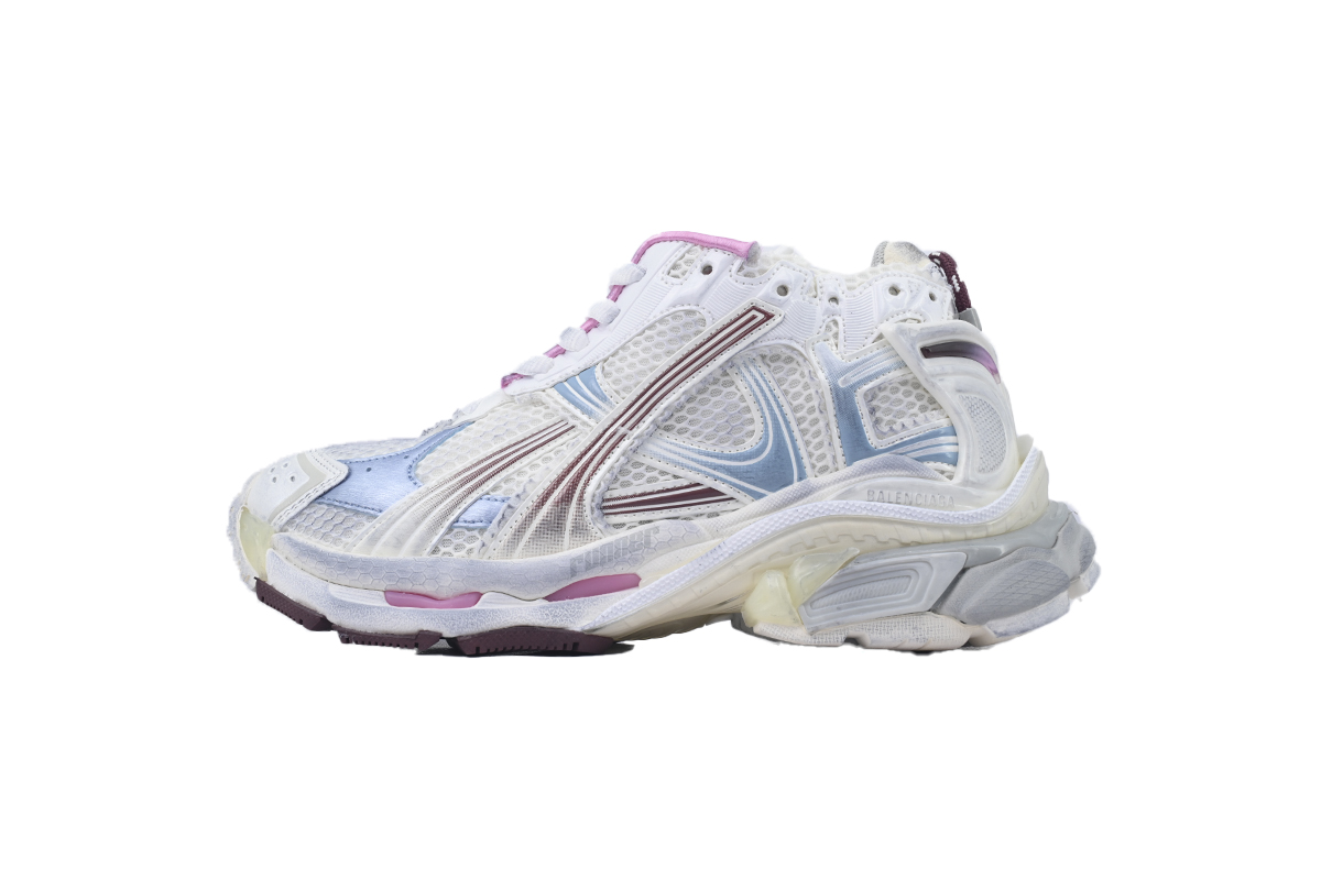PKGoden Balenciaga Runner Sneaker White Blue Pink, 772767 WRUNG 3120
