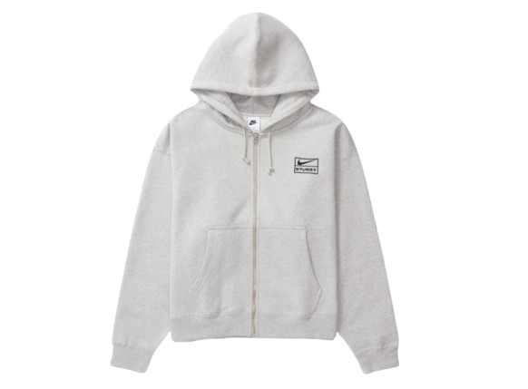 Stussy SS24 Full-Zip Fleece Hoodie 'Grey Black' FJ9181-050