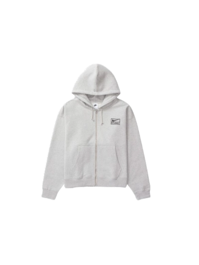 Stussy SS24 Full-Zip Fleece Hoodie 'Grey Black' FJ9181-050 01