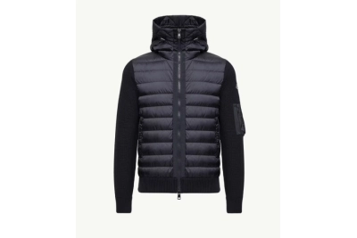 Moncler Down Jacket - Padded Zip-Up Cardigan Navy Blue 01