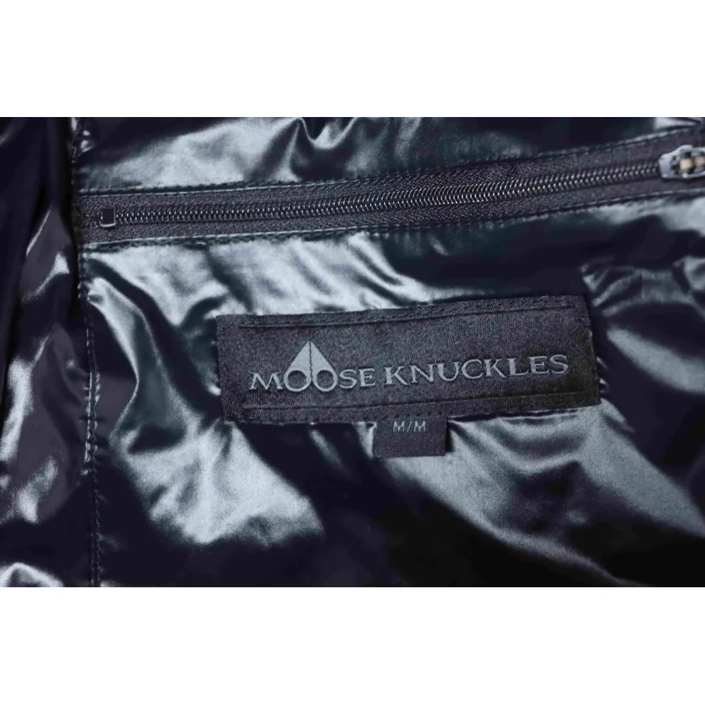 Moose knuckless Glossy down vest Black / White