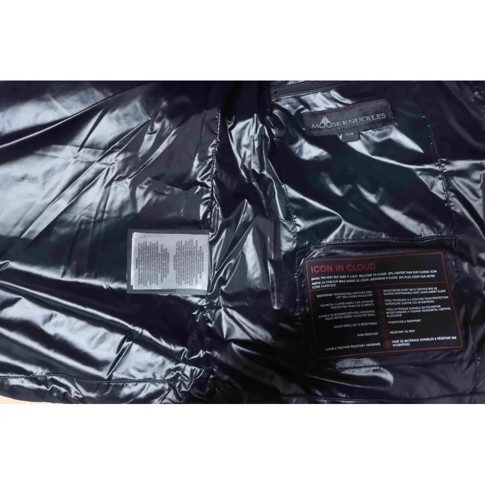 Moose knuckless Glossy down vest Black / White