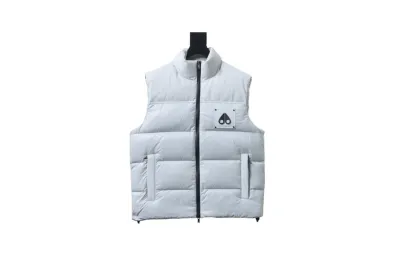 Moose knuckless Glossy down vest Black / White 02