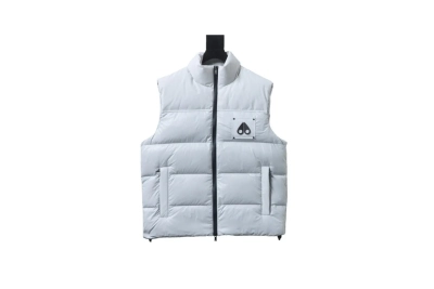 Moose knuckless Glossy down vest Black / White 02