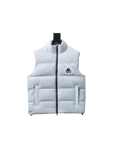 Moose knuckless Glossy down vest Black / White 02