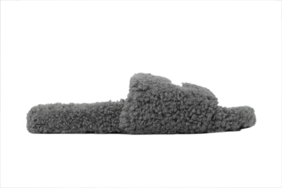 POP Balenciaga Furry Slide Bright Grey 02