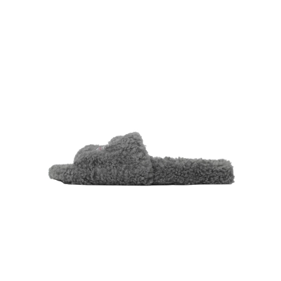 POP Balenciaga Furry Slide Bright Grey 01