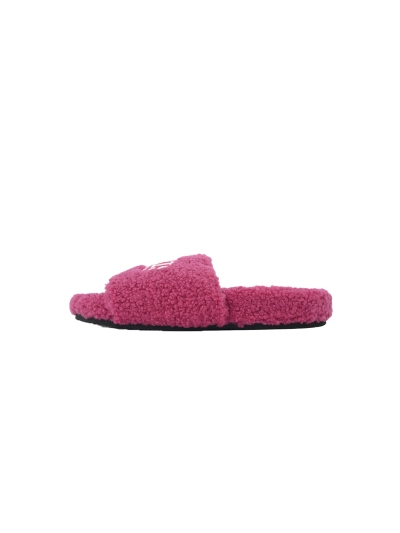 POP Balenciaga Furry Slide Bright Red 01