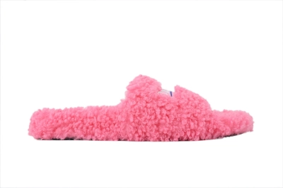 POP Balenciaga Furry Slide Pink 02