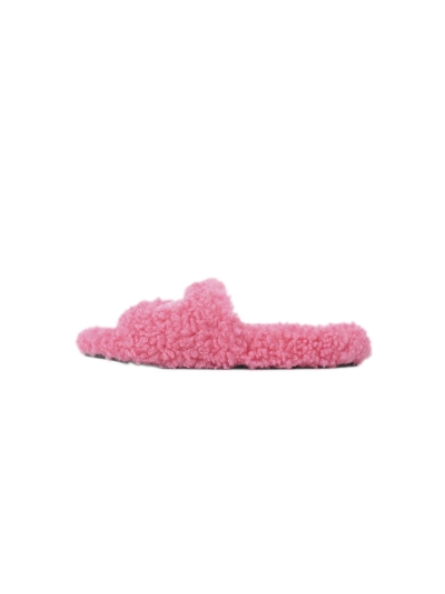 POP Balenciaga Furry Slide Pink 01