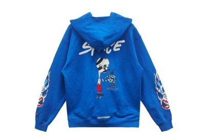 Chrome Hearts x Matty Boy SPACE Logo Blue Hoodie 01