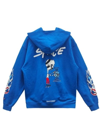 Chrome Hearts x Matty Boy SPACE Logo Blue Hoodie 01