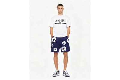 Amiri T-Shirt 679+Denim Tears pants Purple Short Pants 01