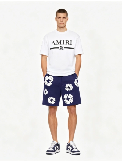 Amiri T-Shirt 679+Denim Tears pants Purple Short Pants 01
