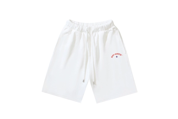Balenciaga Overlap LOGO T-Shirts Green+OFF-WHITE Brushed Cotton Shorts with Star & Arrow Print — Black / White #1157