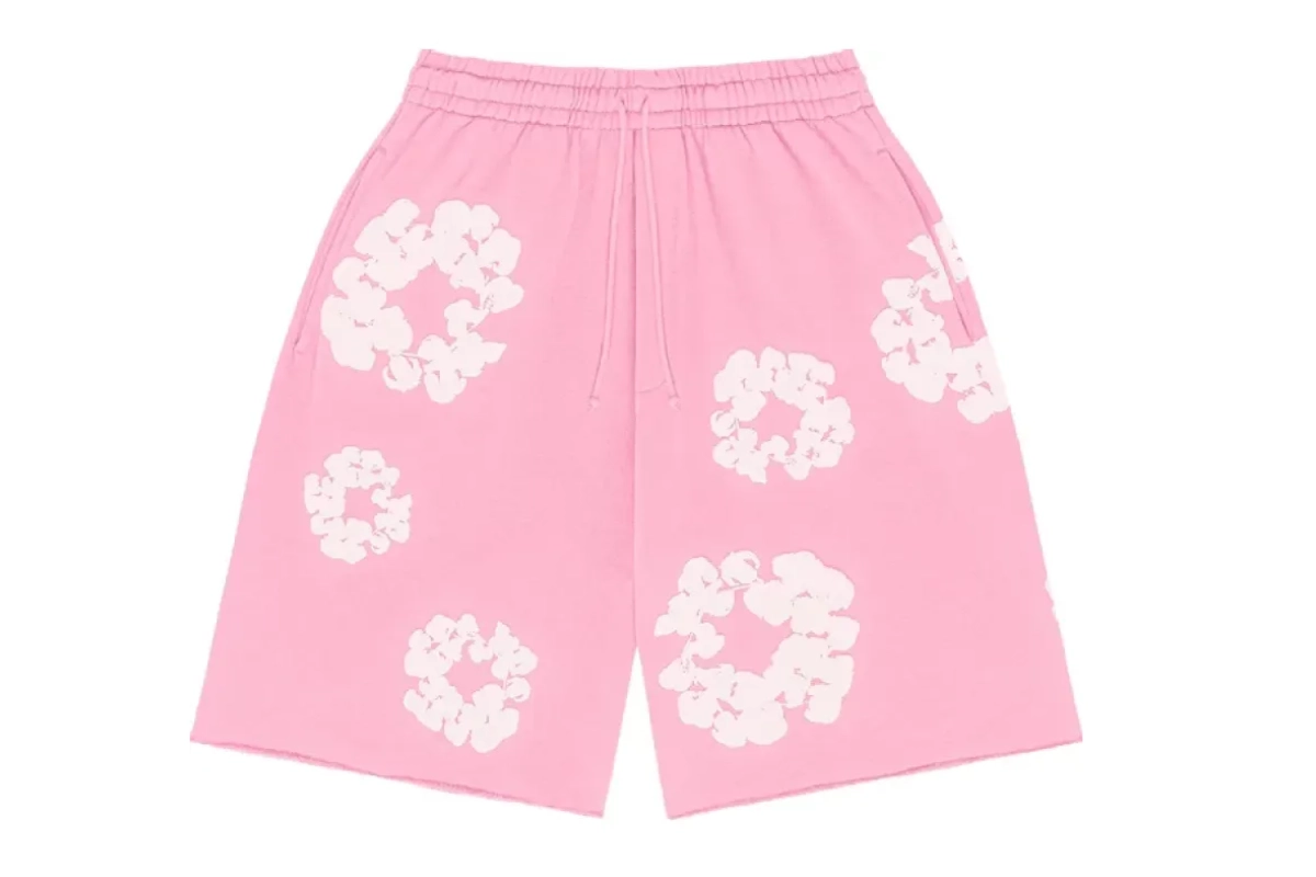 Denim Tears The Cotton Wreath Pullover Pink Hoodie+Denim Tears pants Pink Short Pants
