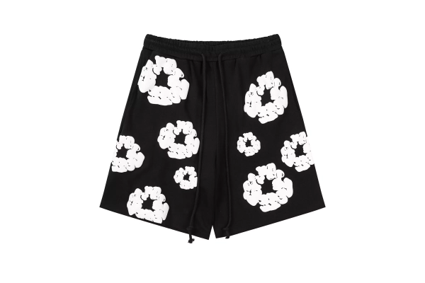 Denim Tears hoodie black+Denim Tears The Cotton Wreath High Street Shorts Sport Shorts black pants Short Pants