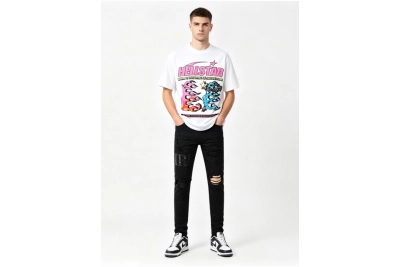 Hellstar T-Shirt 506+Amiri Pants Black Jeans, 892 01