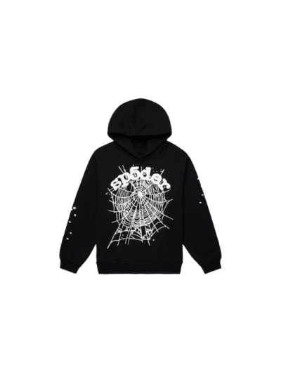SP5DER Hoodie Black White+Black Sp5der Web Sweatpants. Black 02