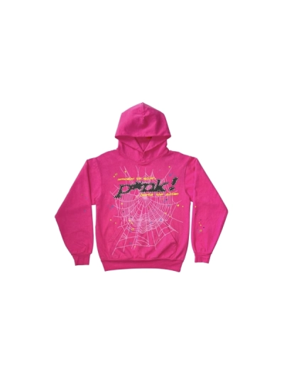 Sp5der Worldwide Pink Punk Hoodie+Sp5der Pink Pants 1247201 02